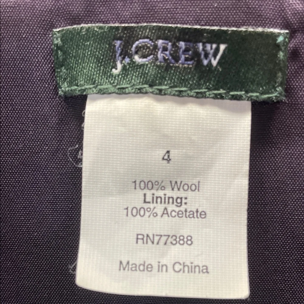 J.‎ Crew Deep Blue Ruffled V-Neck Wool Midi Dress
